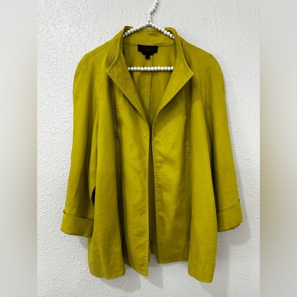 Talbots Pure Irish Linen Green Blazer Size Large - Picture 2 of 10